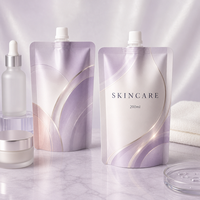 Pochettes souples personnalisées avec bec verseur 50ml 100ml 200ml pour produits cosmétiques et soins de la peau, rechargeables