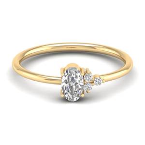 REYES alta calidad 14K sólido amarillo 18K oro nuevo estilo laboratorio cultivado diamante anillos de boda mujeres compromiso nupcial al por mayor - Product Image 2