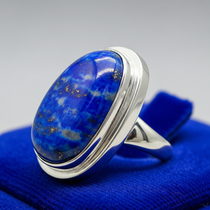 Anillo de fiesta de plata 925 de alta calidad personalizado con piedra preciosa lapislázuli tendencia chapado en rodio regalo de joyería de moda - Product Image 4