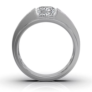 3.20 carats coupe ovale laboratoire cultivé CVD diamant 14K or blanc VS2 clarté M couleur bague de fiançailles pour femme plaqué rhodium luxe - Product Image 4