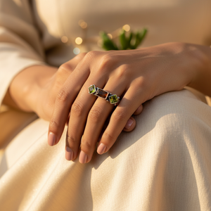 Bague géométrique en argent 925 avec pierre précieuse pour femme, bijoux en platine avec garnet plaqué rhodium, bague simple et élégante pour homme - Product Image 3