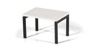 Bureau d'ordinateur autoportant extensible moderne et durable ARSU avec plateau en bois et structure métallique, en panneaux de particules mélaminés, assemblage DIY