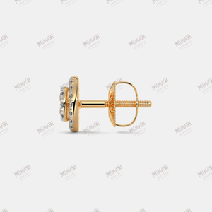 Boucles d'oreilles élégantes Moissanite Halo Stud Design Round Cluster avec double cercle scintillant pour un usage quotidien et des occasions spéciales - Product Image 6