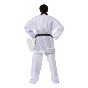 เครื่องแบบเทควันโดแบบมีคุณสมบัติตามสั่งชุดศิลปะการต่อสู้ทำจากวัสดุ2024ชุดเทควันโดสีขาวระบายอากาศได้ดี - Product Image 4