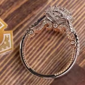 Anillo de compromiso de plata de ley moissanita blanca, regalo de cumpleaños de boda personalizado y otras joyas de diamantes, colgante de Hip Hop - Product Image 1