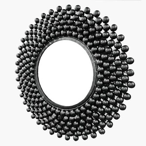 Espejo de pared decorativo redondo de hoja de Metal con acabado de bronce del mejor fabricante, suministros de oficina y hoteles para el hogar, la mejor cantidad a bajo precio - Product Image 1