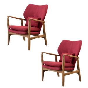 Chaises d'appoint de style scandinave avec cadre en bois, chaises en tissu à un siège, meubles d'extérieur et de salon pour la maison moderne - Product Image 3
