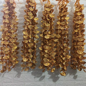 Gota Guirlande de fleurs pour mariage indien Décoration festive Mehendi Toile de fond Holi Diwali Mandap Scène Guirlande dorée Décoration de plafond d'événement - Product Image 1