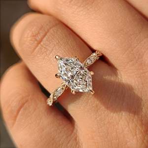 Bague de fiançailles vintage en diamant de taille marquise néerlandaise, certifiée IGI, clarté VS, couleur F/EF - Product Image 4