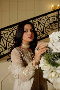 ชุดเดรสปาร์ตี้ผ้าชิฟฟ่อนสไตล์ปากีสถานสำหรับผู้หญิงชุดเดรสสไตล์ปากีสถานแบบปักลายสไตล์ซาลวาร์กาเมซระบายอากาศได้ดีสำหรับผู้หญิง - Product Image 4