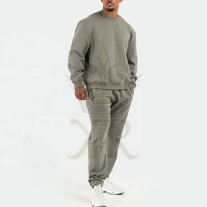 กางเกงสเวตเตอร์ของผู้ชายผ้าฟลีซผ้าโพลีเอสเตอร์เอวสูงมีซิปแบบลำลองโอเวอร์ไซส์ - Product Image 4