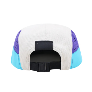 Casquette de sport à 5 panneaux en maille avec cordon de serrage, 100% polyester, fermeture snapback, design triangulaire perforé au laser, casquette de camping pour le sport et les voyages - Product Image 2