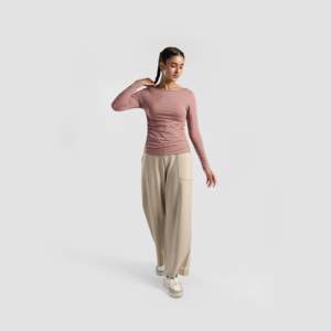 Dusty Pink Leisure <b>Tops</b> with Side Gather Detail - Product Image 4