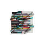 Pañuelo de Seda de Diseño Vintage - Estampado Digital a Rayas Cuadradas Negras, Estilo Fiesta - Product Image 3