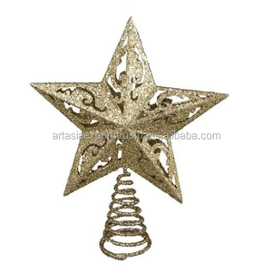 Ornement de noël en or brillant de 8 pouces, Design Unique de qualité supérieure, ornement de noël en forme d'étoile à 5 points - Product Image 2