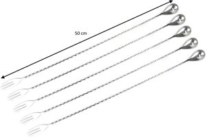 ช้อนบาร์สแตนเลสสำหรับดื่มบาร์กาแฟช้อนกรองชา Bombilla เครื่องกวนค็อกเทลและงานฝีมือธรรมชาติแบบแฮนด์เมด - Product Image 5