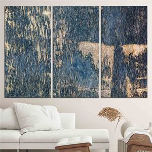 Art mural en verre trempé bleu marine : œuvre d'art imprimée sur toile, lot de 3 toiles - Product Image 1