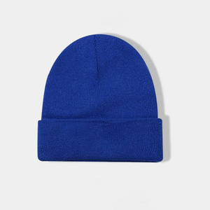 Gorro de punto cálido acrílico de Color sólido con diseño bordado personalizado con logotipo bordado gorro de punto - Product Image 6