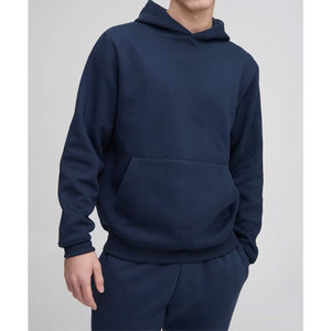 Sweat à capuche surdimensionné en polaire de coton de haute qualité pour hommes Style Streetwear avec épaule tombante teint uni personnalisable pour l'hiver - Product Image 4