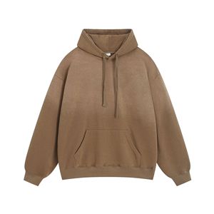 Premium hommes acide lavé dégradé couleur sweats à capuche Logo personnalisé thermique tenue décontracté goutte épaule coton mélangé basiques pour l'hiver - Product Image 1