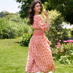 2025 donna Olaesa due pezzi stampa Boho Top corto Casual Maxi gonna due pezzi Set gonne e Top donna per le vacanze - Product Image 4