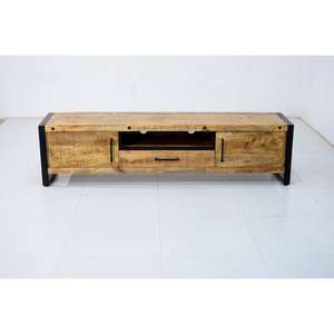 <b>Modern</b> Industrial Farmhouse Traditional Solid Mango Wood <b>TV</b> Unit <b>Stand</b> Extendable Drawer Storage Cabinet Home Office Hotel - Product Image 3