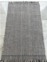 Modern Nordic Handmade Multi-Color Woven Rug Thick Anti-slip Flat Pile Indian Carpet for Home Outdoor Use Plain Style Living