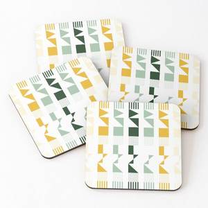 Posavasos de madera de diseño único con posavasos impresos para servir té, Juego de 4 piezas, superventas, posavasos de pizarra para el hogar y la cocina - Product Image 4