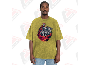 T-shirt élégant délavé à l'acide pour homme Design tendance confortable avec appliques écologiques pour l'été en velours côtelé batik denim - Product Image 5