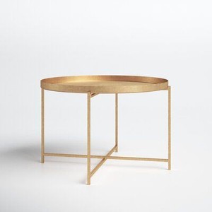 Mid Century Modern Gold 4-Legged <b>Folding</b> <b>Table</b> Stand Handmade <b>Round</b> Plate Top Rod Brass Finish Home Hotel Decor Coffee <b>Tables</b> - Product Image 4