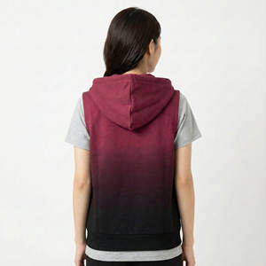 Veste sans manches à capuche zippée pour femme, taille et couleurs personnalisées, logo, mélange de coton, vêtements de sport, course à pied, coupe régulière, prix de gros, sweats à capuche - Product Image 2