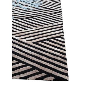 พรมคิลิมลาย Abstrat สีเทาและสีดำ ทอมือจากขนสัตว์และใยวิสโคส ทอแบบแบน สำหรับตกแต่งบ้าน ห้องโถง-Tra-15246 - Product Image 4