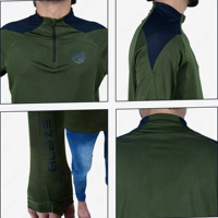 Nouveau populaire hommes à manches longues demi fermeture éclair sport Fitness Compression haut T-shirts en Polyester imprimé vêtements de sport hommes T-shirts
