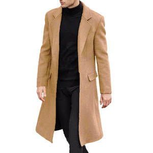 Lightweight Long Overcoat For <b>Men</b> With Open Front And Lapel Design Long <b>Trench</b> Style <b>Coat</b> For <b>Men</b> With Simple Look - Product Image 1