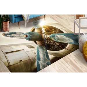 Tapis imprimé hélice d'avion, Tapis modernes, Tapis tendance, Tapis épais, Tapis doux non tissé - Product Image 4
