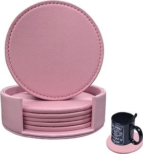 Hôtel Maison Table Thé Café Dessous de verre en cuir Taille personnalisée Forme ronde Artisanat fait à la main Dessous de verre en cuir Ensemble de 6 - Product Image 4