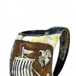 Taza para beber de cuerno de búfalo Natural de la mejor calidad, tallada a mano, ecológica, vino de Navidad, vasos, artesanía mundial, regalo Impex - Product Image 3