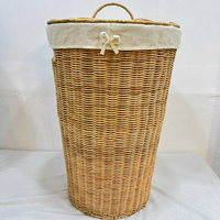 Panier de rangement multifonctionnel en rotin naturel éco-responsable, fait main, style simple, design circulaire polyvalent, pour vêtements, intérieur