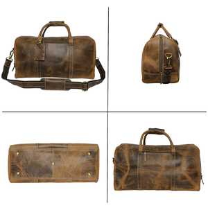 Sac de voyage week-end en cuir brun Ganges Grain - Product Image 6