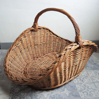 Panier en rotin tissé avec poignée, 1 pièce, vintage, bon marché, vente en gros