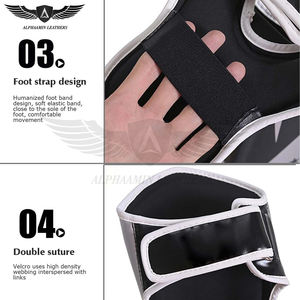 Espinilleras de Artes Marciales Mixtas (MMA) en Color Blanco y Negro, de Cuero PU, con Logotipo Personalizado, Nuevo Modelo, para Kickboxing, Muay Thai y Stand-Up - Product Image 3