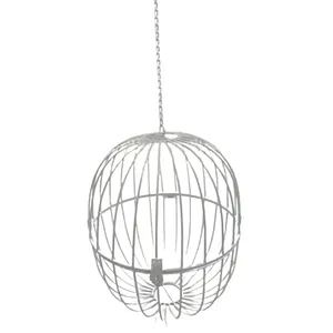 High Quality Metal Hanging Bird Cage Smoke Stone Medium Size Iron Pet Cages For Home & Outdoor Decor Handmade Customized