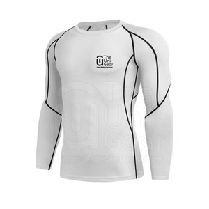 2025 Latest Lightweight Spandex/Polyester <b>Compression</b> <b>Shirts</b> for Men Breathable Quick Dry Full Sleeve Fitness Wear Rash Guard - Product Image 1