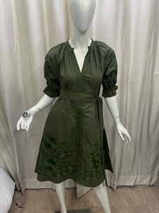 Bohème broderie florale longue robe Maxi nouveau style lin avec ceinture à manches longues conception brodée ukrainienne - Product Image 4