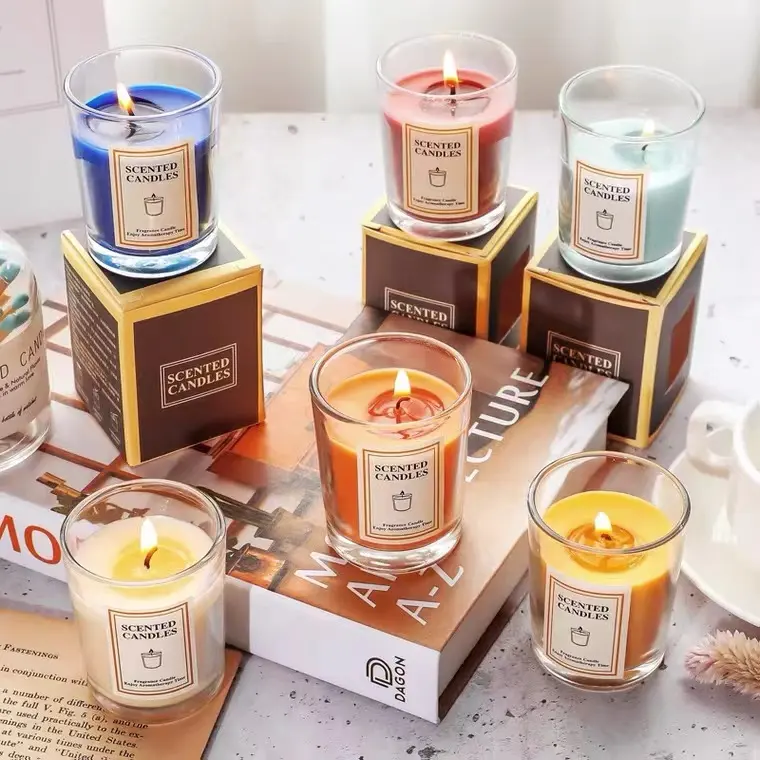 Bán Buôn Trong Số Lượng Lớn Pha Lê Làm Tin 3 Wick Tùy Chỉnh Hộp Quà Tặng Set Luxury Glass Jar Nhãn Hiệu Riêng Tự Nhiên Sáp Đậu Nành Thơm Nến