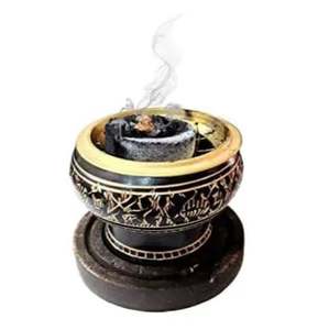 กระถางธูปถ่านทองเหลืองสลักสีดำดีไซน์ใหม่ - Product Image 5