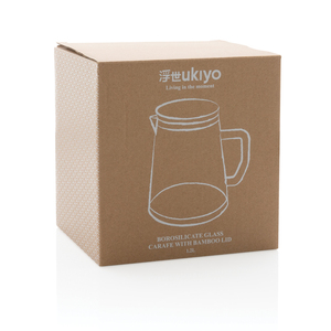 Ukiyo 1.2L bicchieri di vetro borosilicato con coperchio di bambù elegante barattolo di vetro - Product Image 5