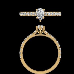 Anillo de Compromiso con Halo de Diamantes de Corte Ovalado de 0.68ct, Oro Amarillo de 14k/18k, Solitario, para Boda, Aniversario, Joyería Fina Personalizada - Product Image 2