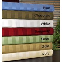 Offre Spéciale : Parure de Draps de Lit en Coton Rayé 1cm, Tissu Hôtelier, Parure de Draps Blancs Polycoton à Vendre
