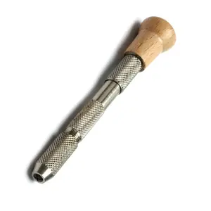 Wooden Handle & Swivel Tool Handle Pin Vice with Adjustable Chuck for Graver, Beading Tool